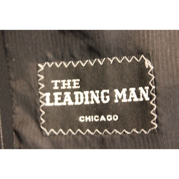 ZANETTI Mens 2 Piece Suit Black Striped 5 Btn Wool 44R Pleated Fronts 34" W - Picture 13 of 14